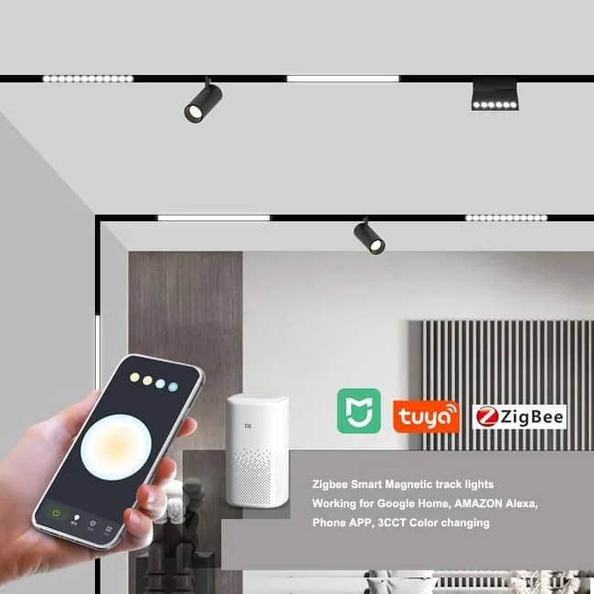 sistema di illuminazione a binario magnetico smart dimmerabile