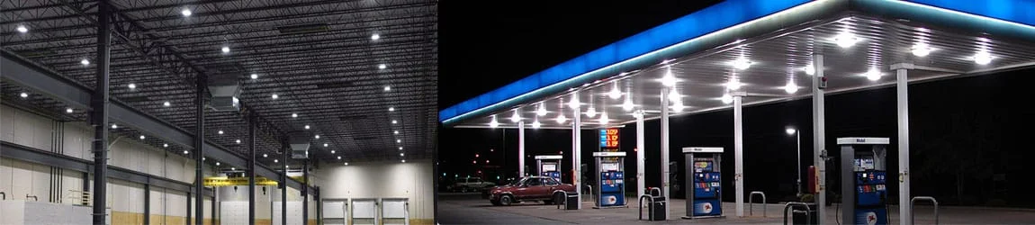Applicazione di illuminazione industriale a grande altezza