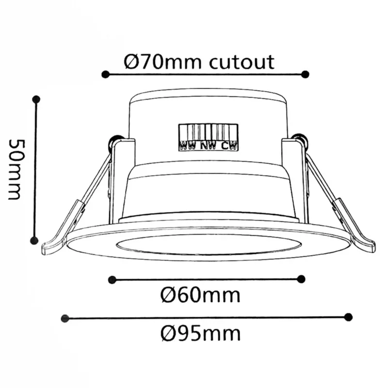 Foro di montaggio di un downlight LED