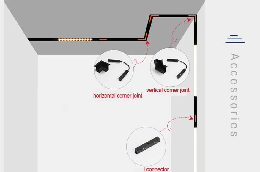 Accessori per illuminazione su binario magnetico