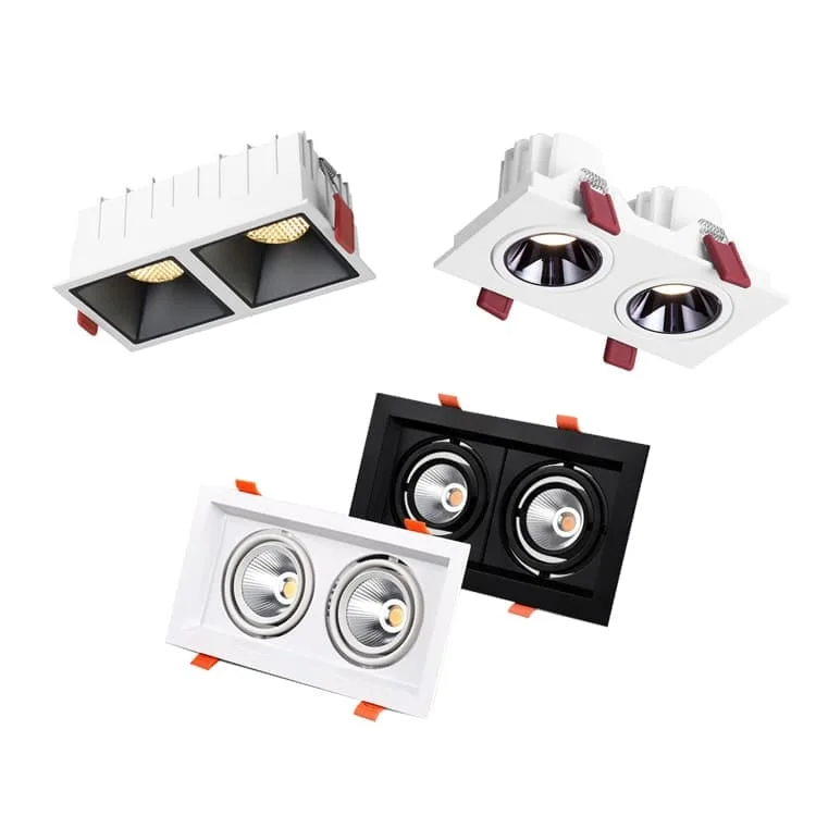 Downlight doppi con riflettore fisso o orientabile