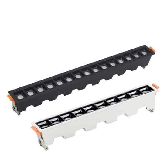 Faretti lineari da incasso con ottica profonda