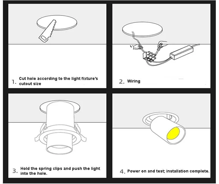 Installazione del downlight estraibile