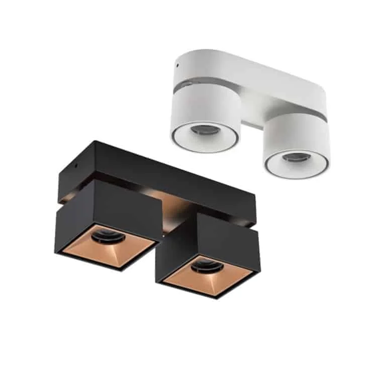 Downlight doppi da superficie a orientamento indipendente